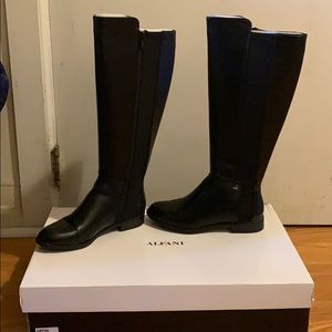 Black leather boots
